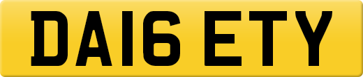 DA16 ETY private number plate